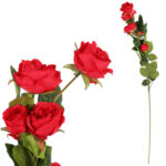 Gałązka 5 róż- czerwona KWIATY do wazonu 76 cm