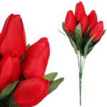 BUKIET 7 TULIPANÓW czerwony 34 cm
