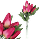 BUKIET 7 TULIPANÓW różowo-biały 34 cm