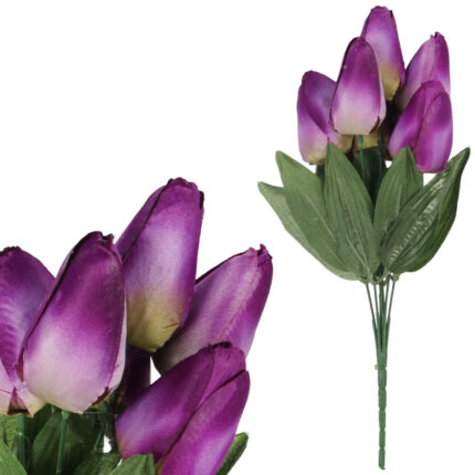 BUKIET 7 TULIPANÓW fioletowy 34 cm