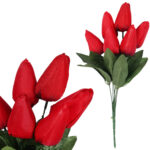 BUKIET 7 TULIPANÓW ciemno-różowy 34 cm