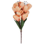 BUKIET MAGNOLII sztuczne kwiaty do wazonu KOMPOZYCJA łososiowa 37 cm - obrazek 2