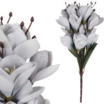 BUKIET MAGNOLII sztuczne kwiaty do wazonu KOMPOZYCJA szara 37 cm