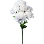 Sztuczny Bukiet Białych Chryzantem 58 cm - Dekoracja na Wszystkich Świętych