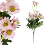 BUKIET JASNO-RÓŻOWYCH MARGARETEK - 5 GAŁĄZEK - SZTUCZNE KWIATY O WYSOKOŚCI 32 CM
