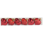 Komplet 6 bombek plastikowych SERCA 4.5 cm CZERWONE - obrazek 2